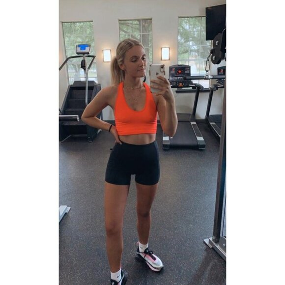 FREE PEOPLE Movement Free Throw Crop Top in Orange Size Small - Picture 2 of 7